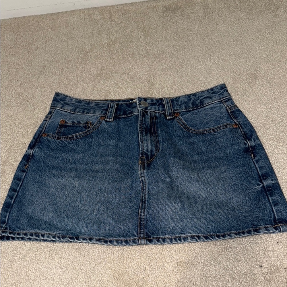 Stradivarius Blue Denim Mini Skirt